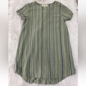 Cloth & Stone Kids Dress in Green and Blue Stripes